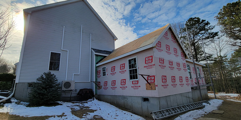 One of our accessory dwelling unit additions under construction in Franklin, MA