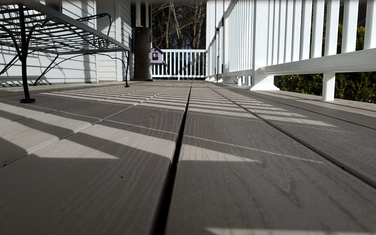 A porch we built that uses Azek decking and PVC trim.