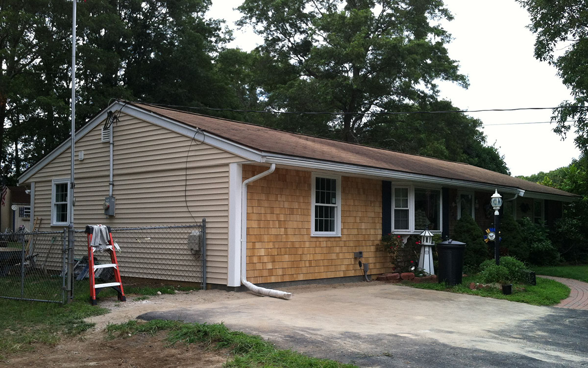 Addition/remodeling. Extended and converted garage into master bedroom suite. Taunton, MA 02780.