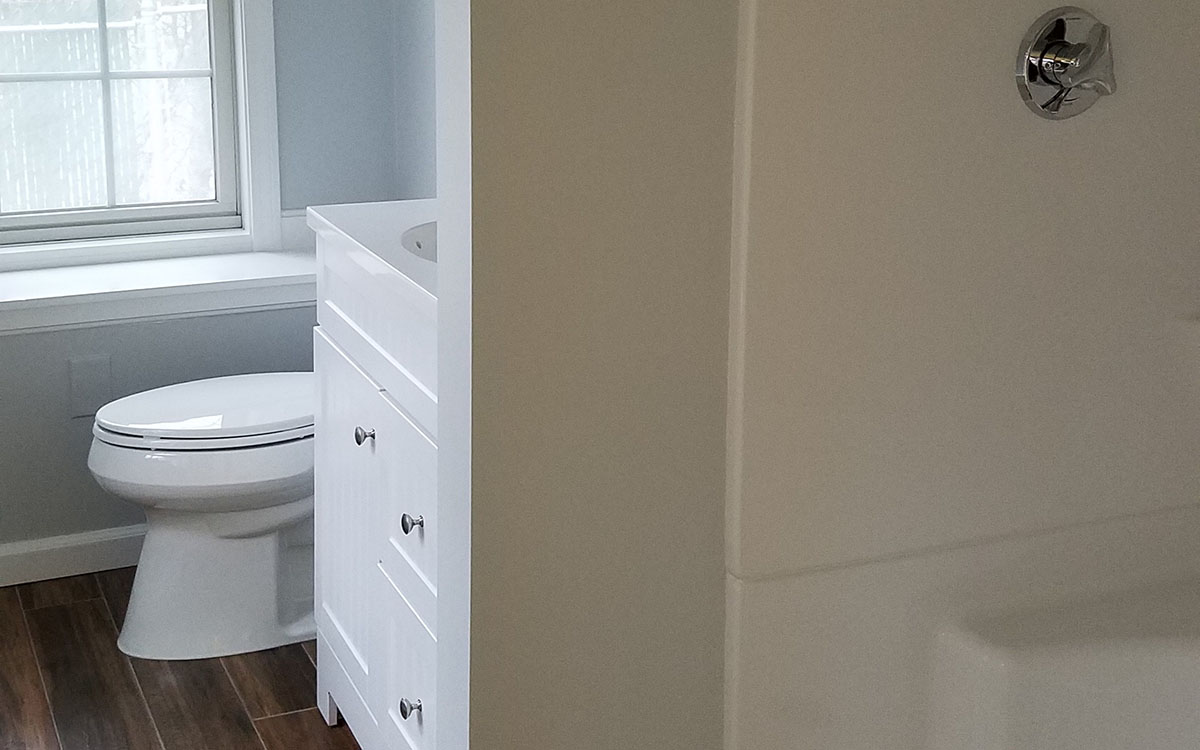Added a new bathroom to a finished basement. Medway, MA 02053.
