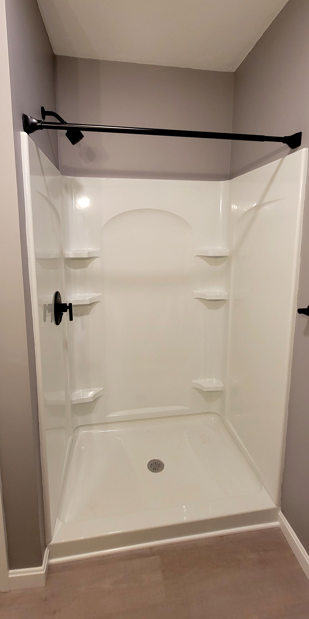 The Sterling Ensemble shower in the new basement bathroom.