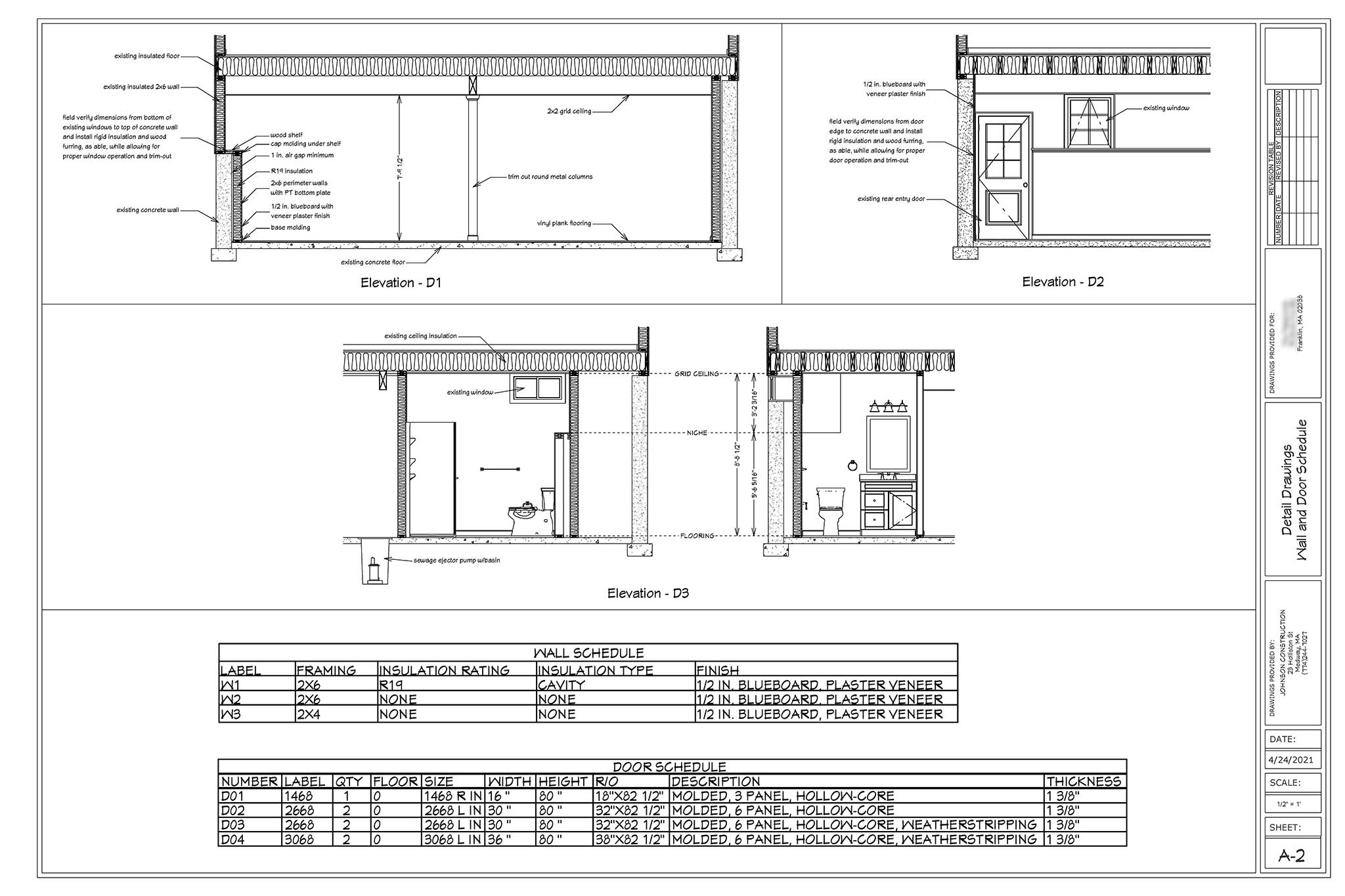 Franklin, MA basement plans page 2