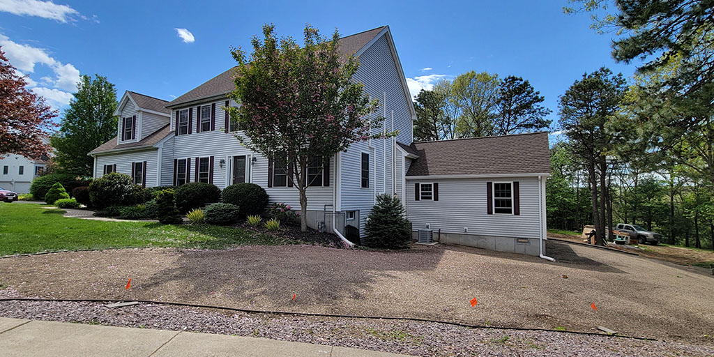 An ADU addition (right side of house) that we built in Franklin, MA